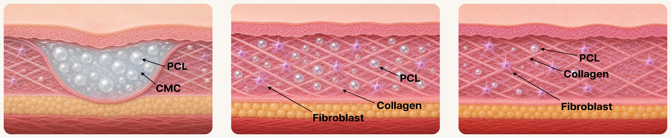 Cross-sectional view of the working principle of Ellanse